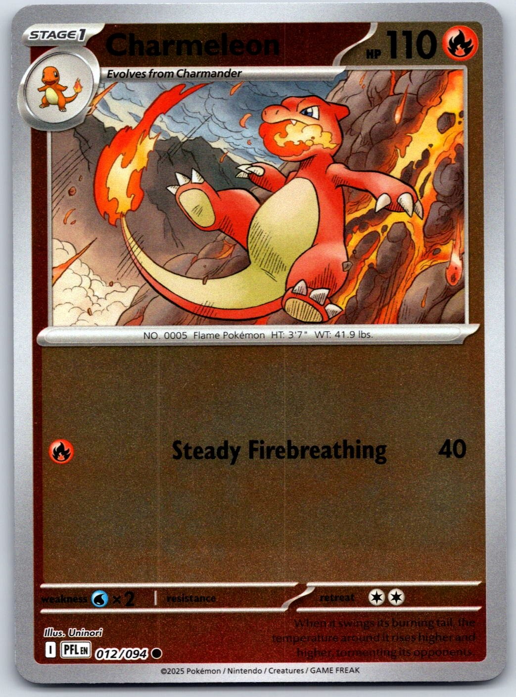 Charmeleon 012/094 Fiamme Fantastiche Comuni Pokemon Reverse Holo Near Mint