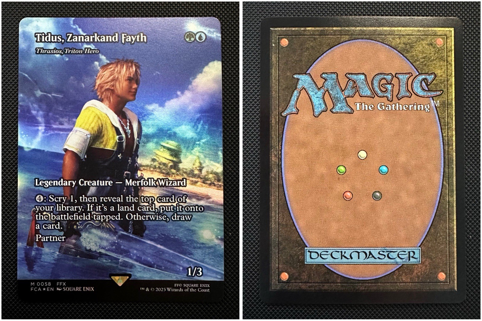 MtG Thrasios, Triton Hero / Tidus, Zanarkand Fayth FOIL Final Fantasy inglese quasi nuovo