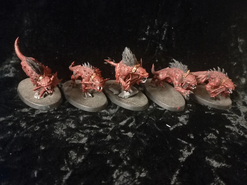 5 flesh hound molosse chiens de blades of khorne world eaters chaos warhammer
