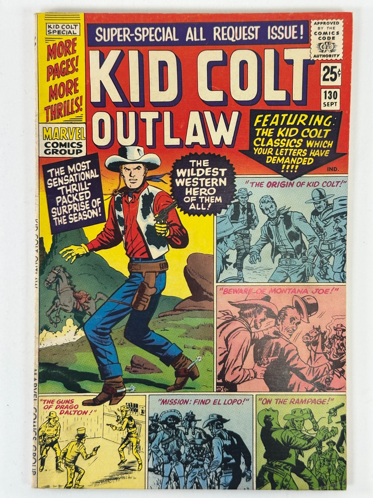 Kid Colt Outlaw #130 Marvel Comics settembre 1975 numero tutte le richieste età del bronzo