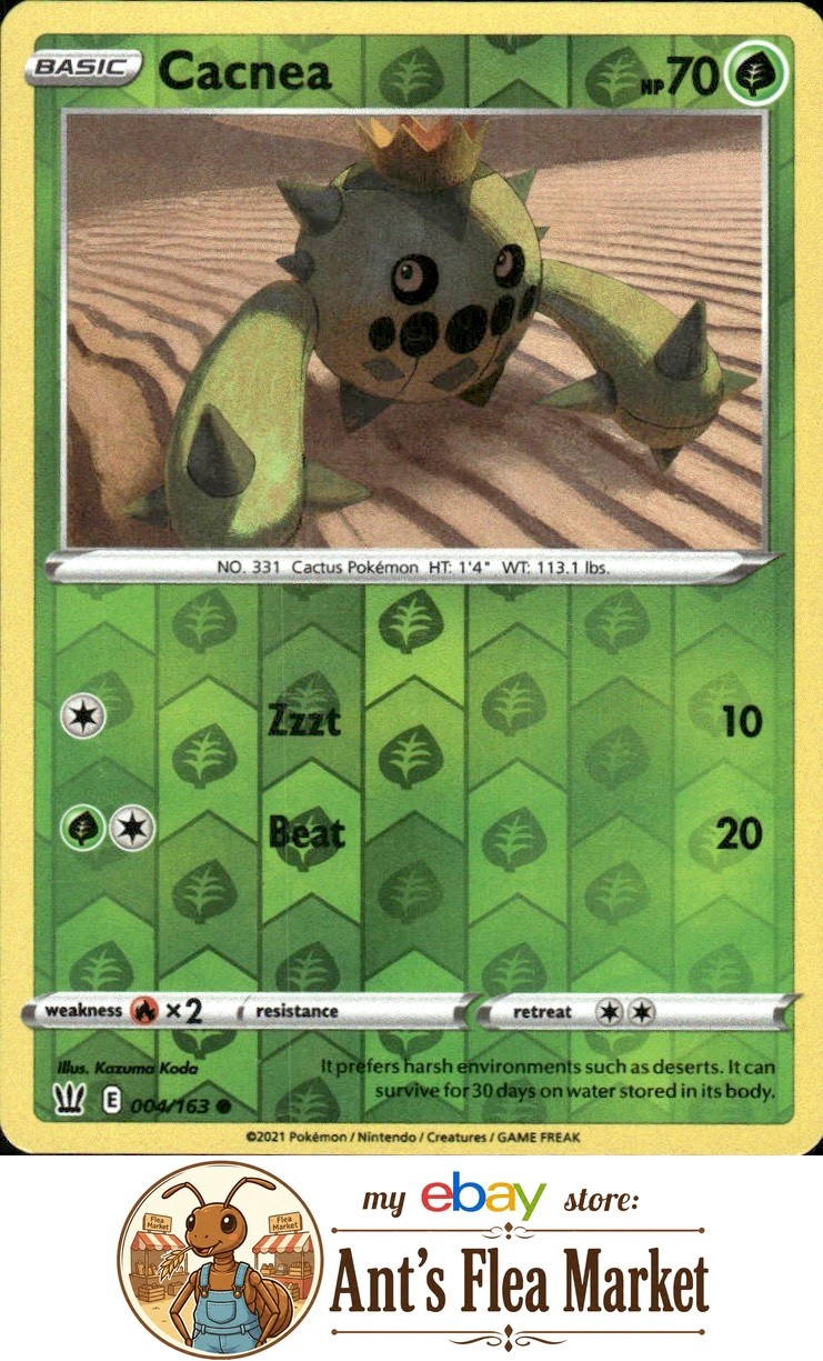 Cacnea #004/163 Near Mint or Better SWSH05: Battle Styles Common, Reverse Holo