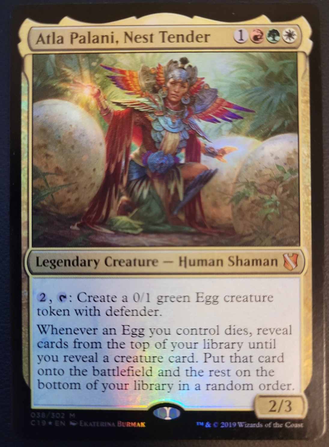 Atla Palani, Nest Tender (038/302) MTG: Commander 2019 (C19) FOIL