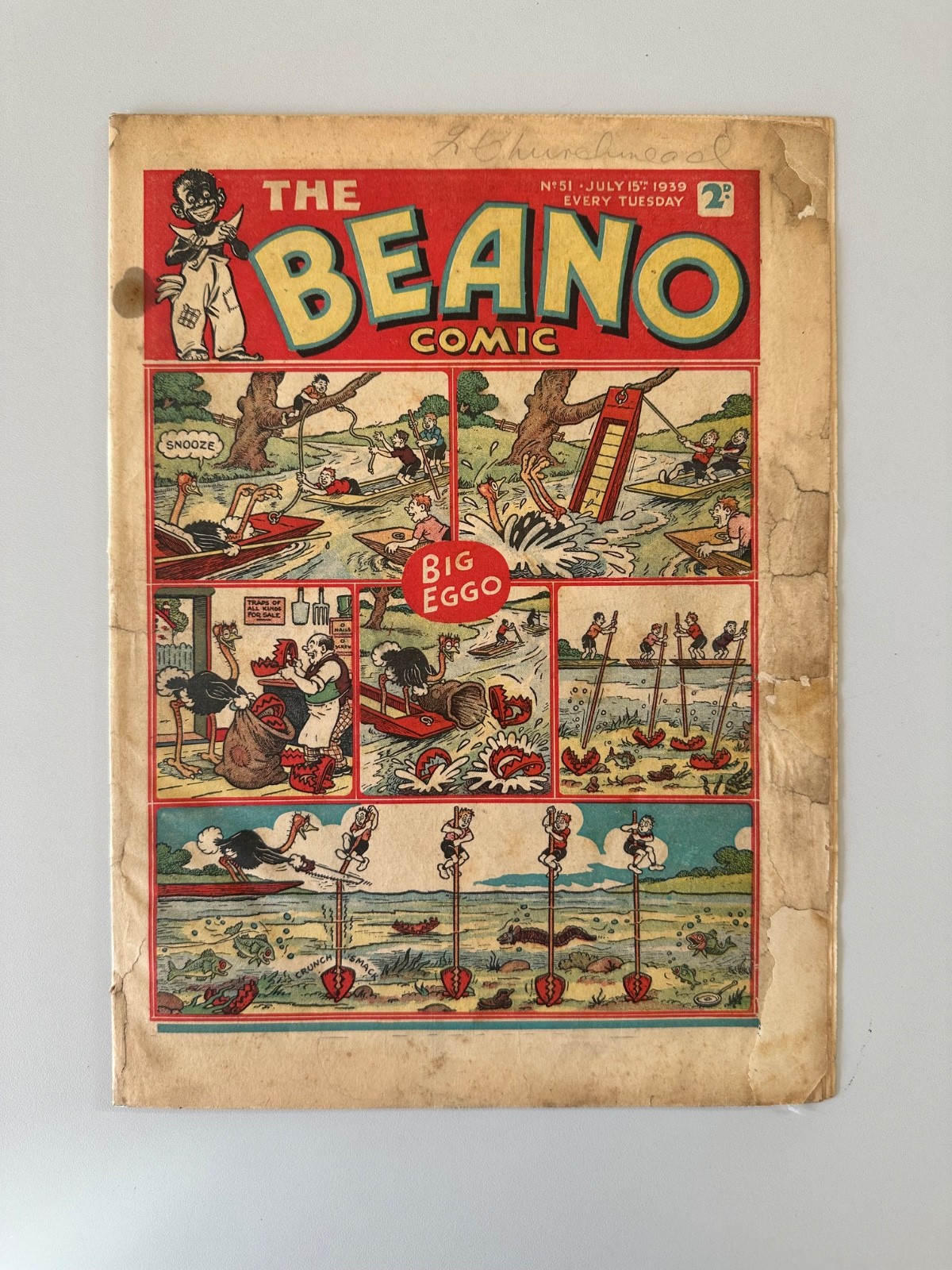 Beano Comic #51 July 15th 1939 GD+ RARE