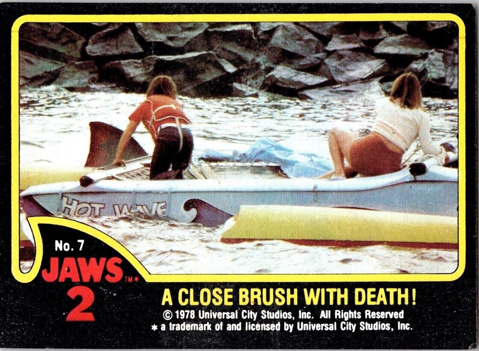 1978 A Close Brush with Death! 7 Jaws 2 Topps Trading Card Game TCG CCG