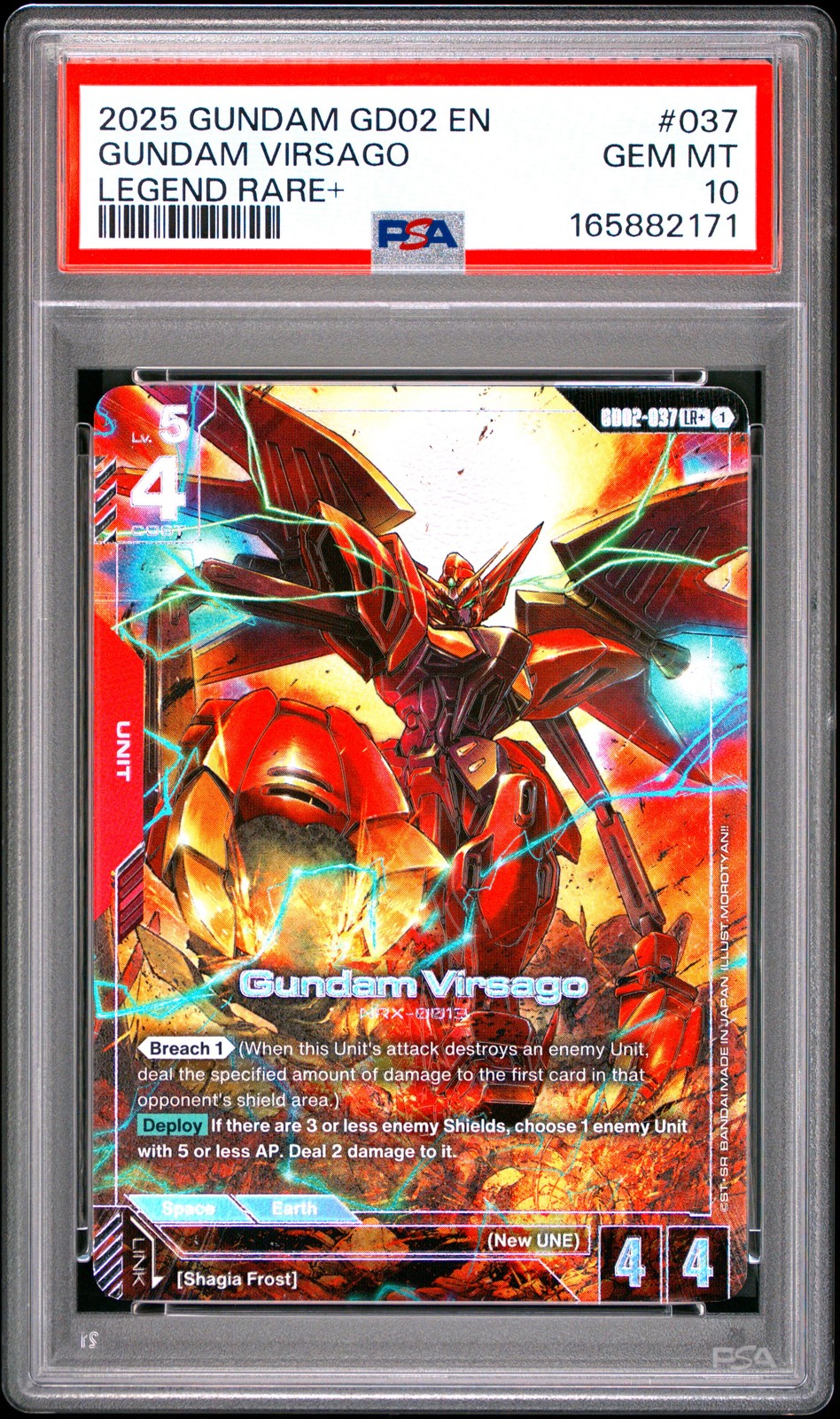 2025 Gundam Virsago English Dual Impact #GD02 037 Gundam TCG LR+ Gem Mint PSA 10