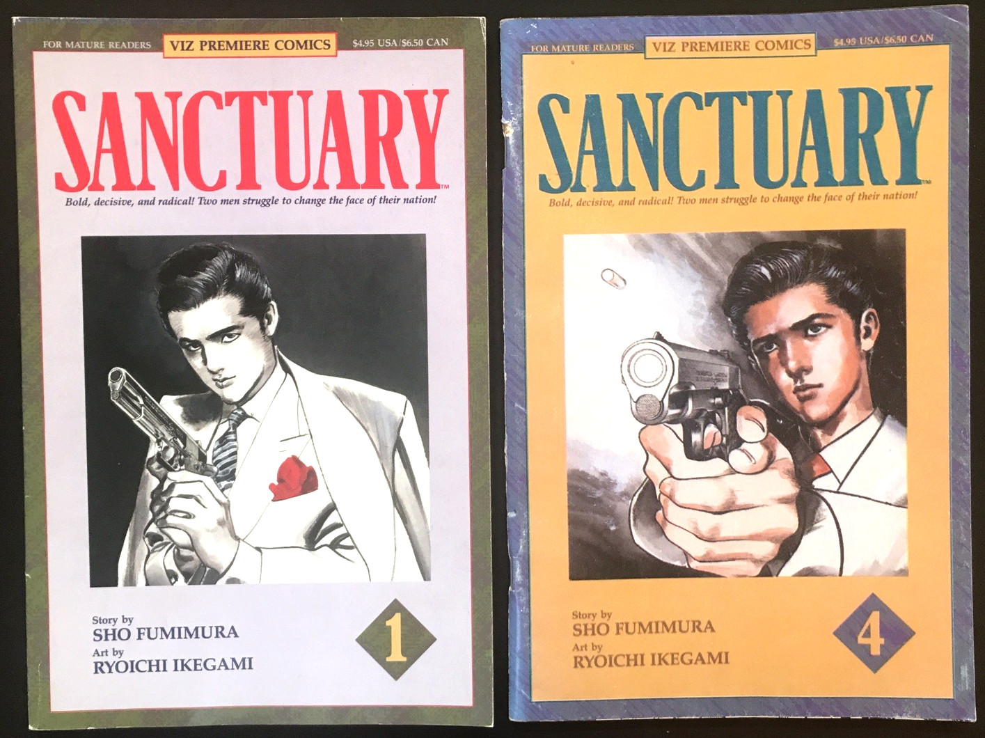 Sanctuary 1 4 · Lotto manga Viz 1992 · Sho Fumimura Ryoichi Ikegami · Vintage