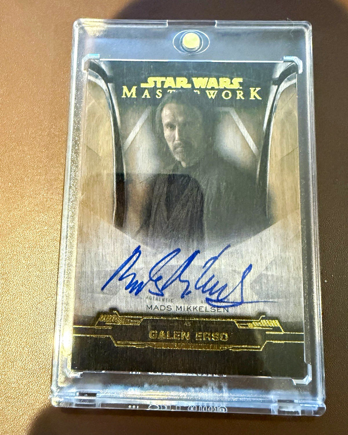 Topps 2019 Star Wars Masterwork Wood A-MM Galen Erso Mads Mikkelsen AUTO /10