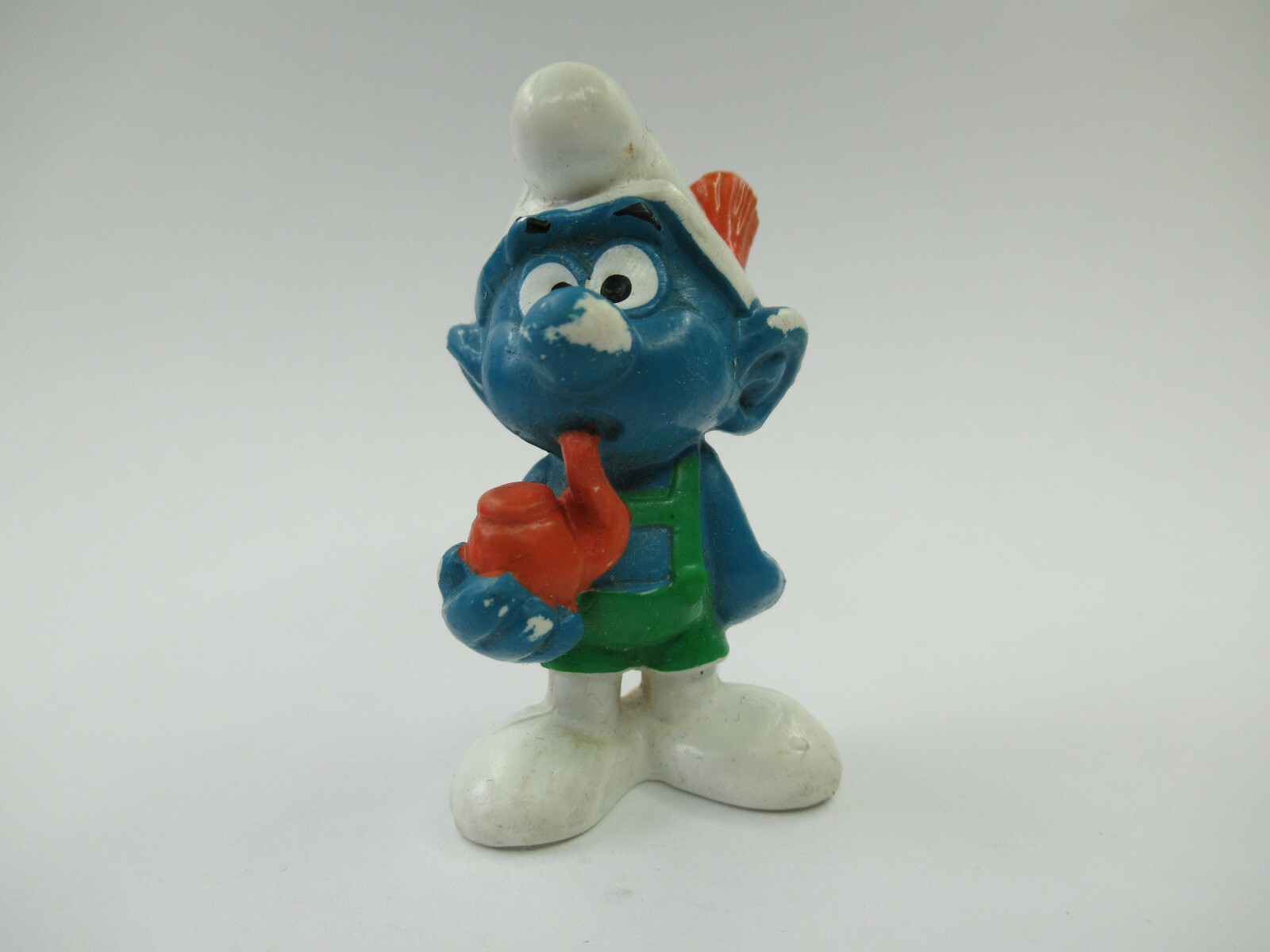 Puffo che fuma la pipa Peyo Bully Puffi vintage Figura in plastica