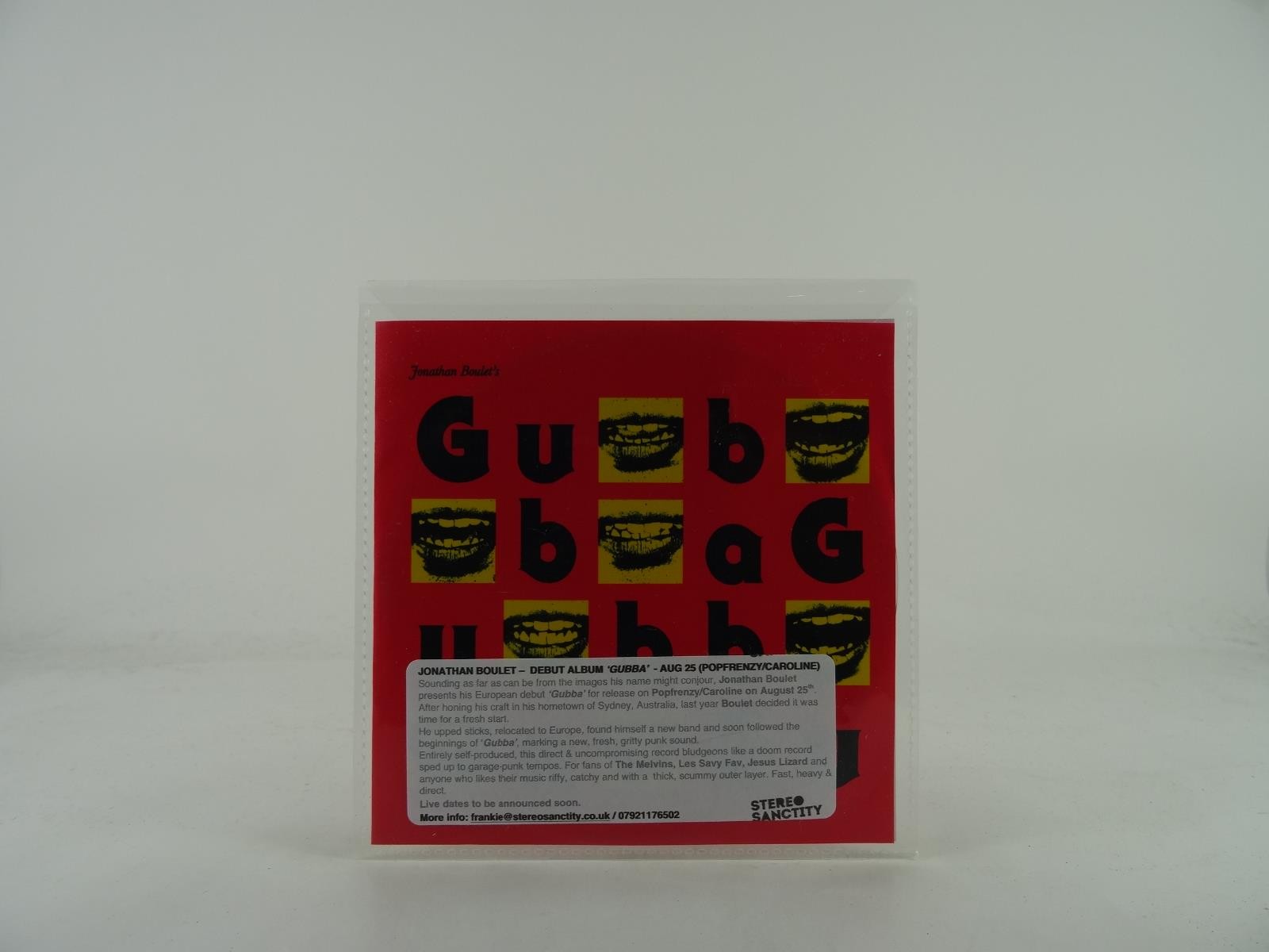 JONATHON BOULET GUBBA (440) 14 Track Promo CD Album including Picture Sleeve POP