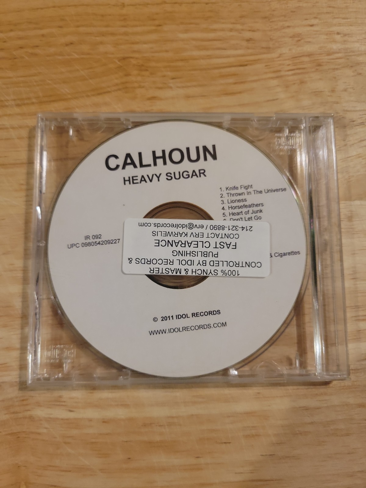 Calhoun Heavy Sugar CD 2011 + Instrumental Version 2 Disc Set Idol Records