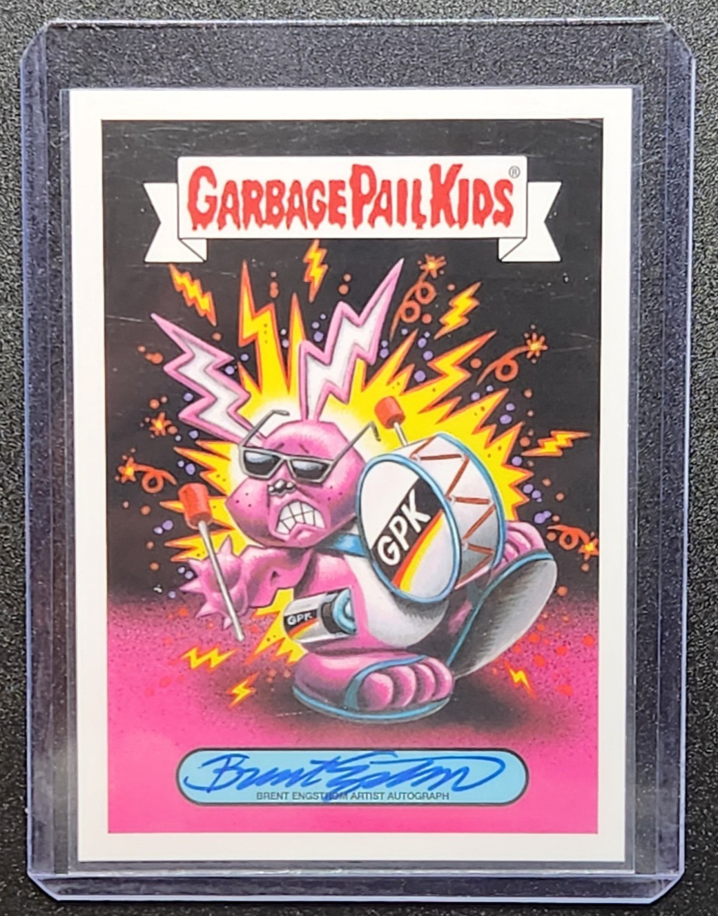 Adesivo TV Topps autografato GPK anni 90 Energizer Bunny Brent Engstrom /25 RARO!