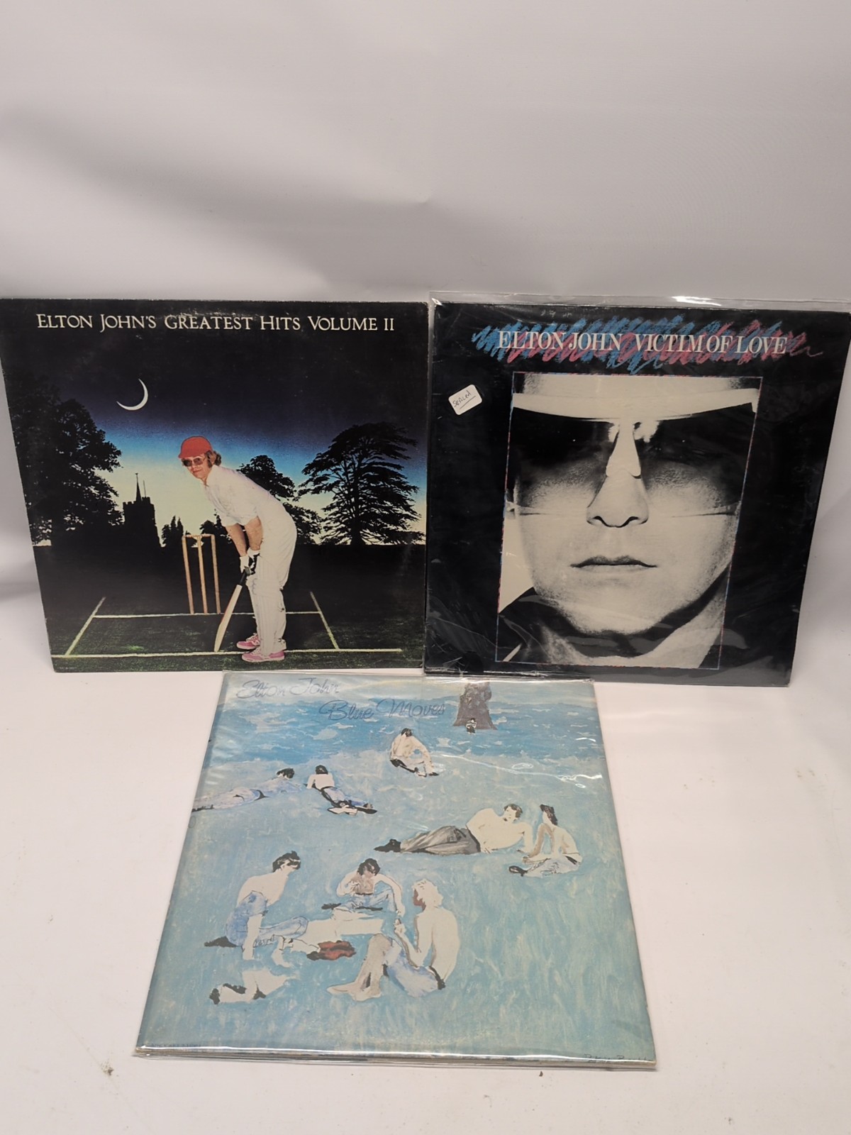 Lot(3) Elton John Vinyl Records Blue Moves Victim Of Love Greatest Hits Vol II 