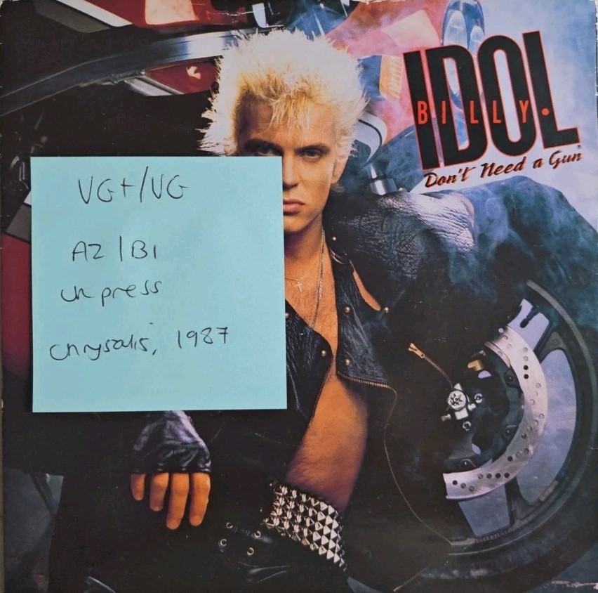 Billy Idol Don't Need A Gun / Fatal Charm Vinyl Record 7" VG+/VG IDOL9 1987