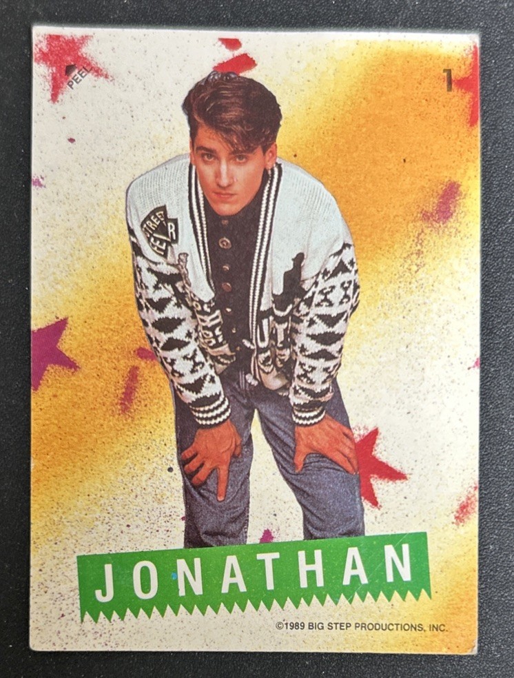 1989 Topps Jonathan Knight New Kids On The Block NKOTB 1 scarsa macchia sgualcita