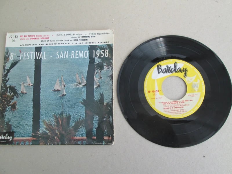 disque 45 tours - 8em festival de San remo 1958