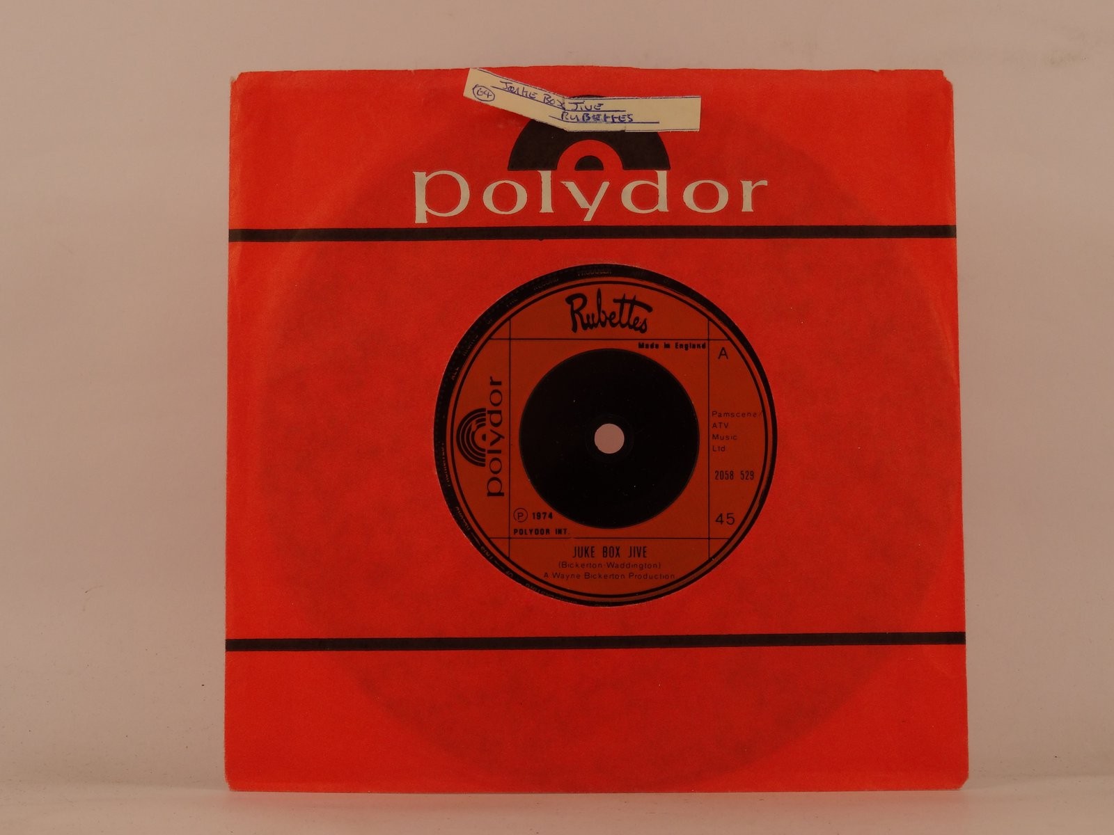 RUBETTES JUKE BOX JIVE (95) 2 Track 7" Single plus Company Sleeve POLYDOR