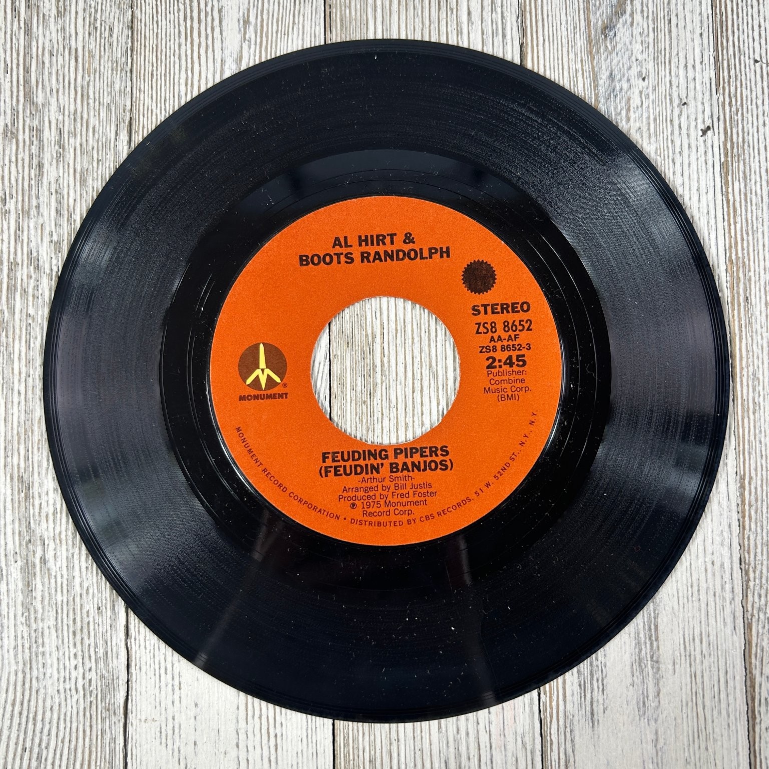 Al Hirt & Boots Randolph - Feuding Pipers 7" Single 1975 Monument Jazz 45 RPM