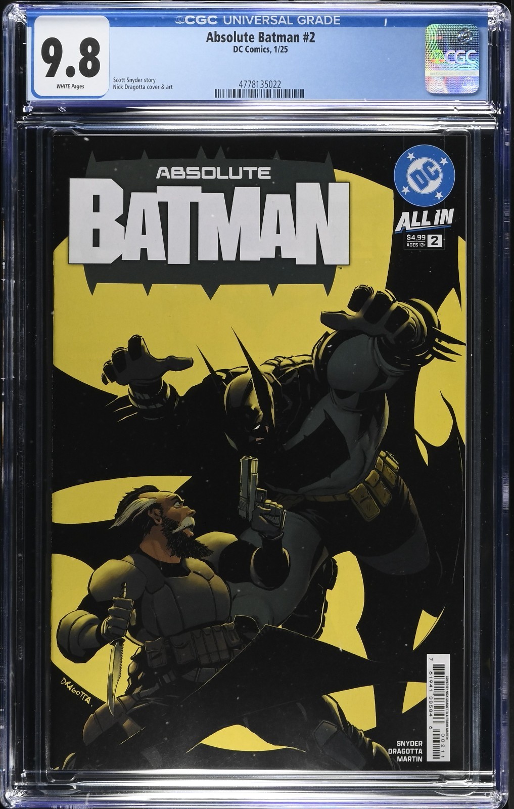 Absolute Batman #2 Nick Dragotta copertina una prima stampa CGC 9.8