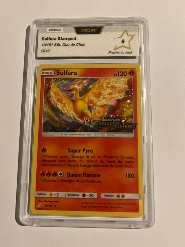 Carte Pokémon Sulfura Holo 19/181 Duo de Choc soleil et lune FR 2019 PCA 9
