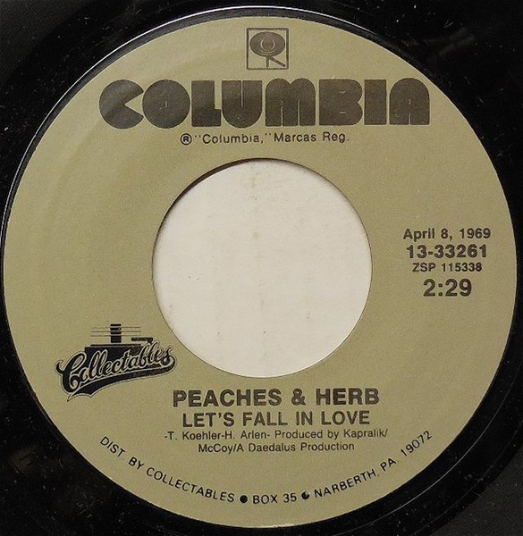 Peaches & Herb, Let's Fall In Love, (7", Single, RE), VG+, 4187773611