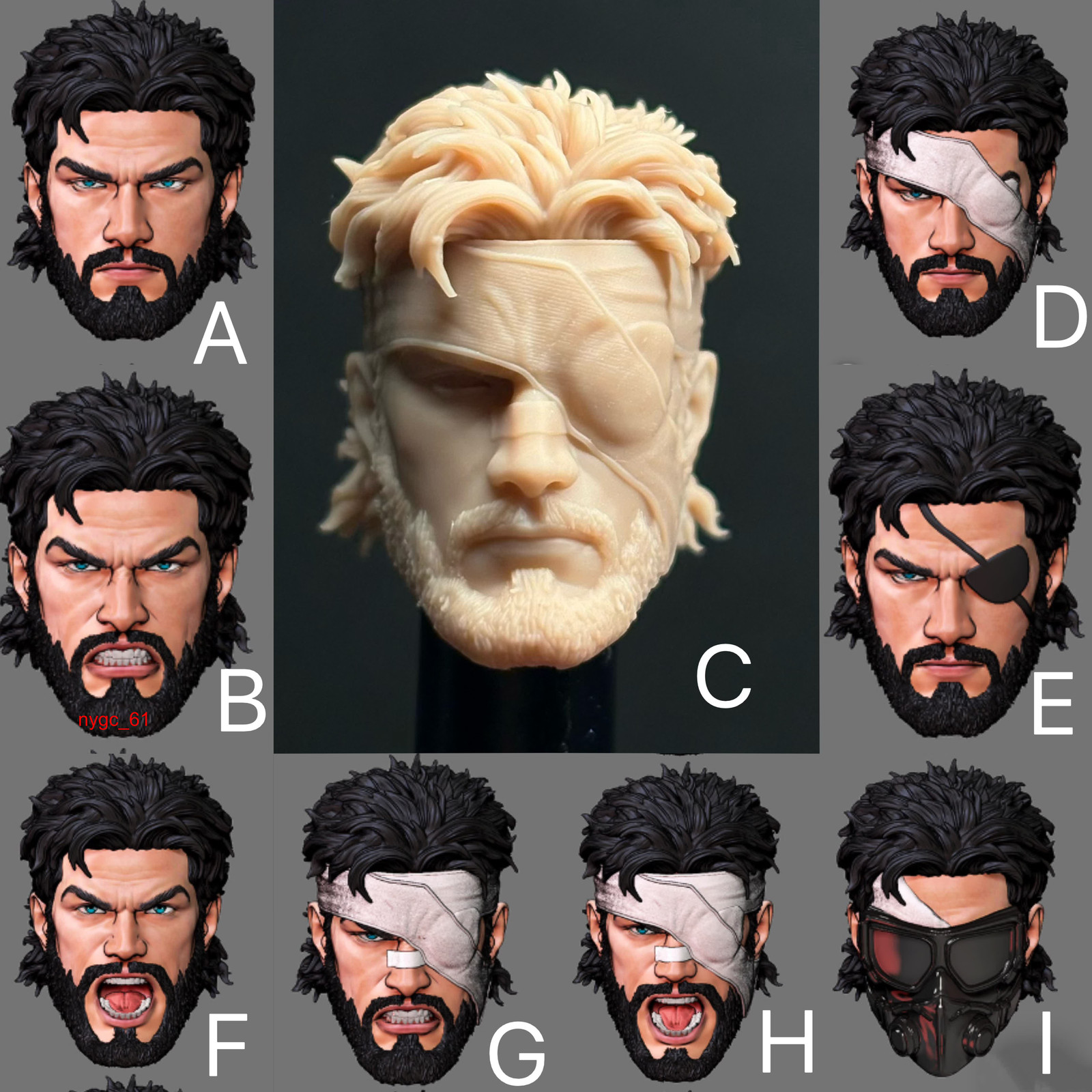 Scultura testa battaglia 1:6 1:12 1:18 Punitore Frank Cassell per figura 12" 6" 3,75"