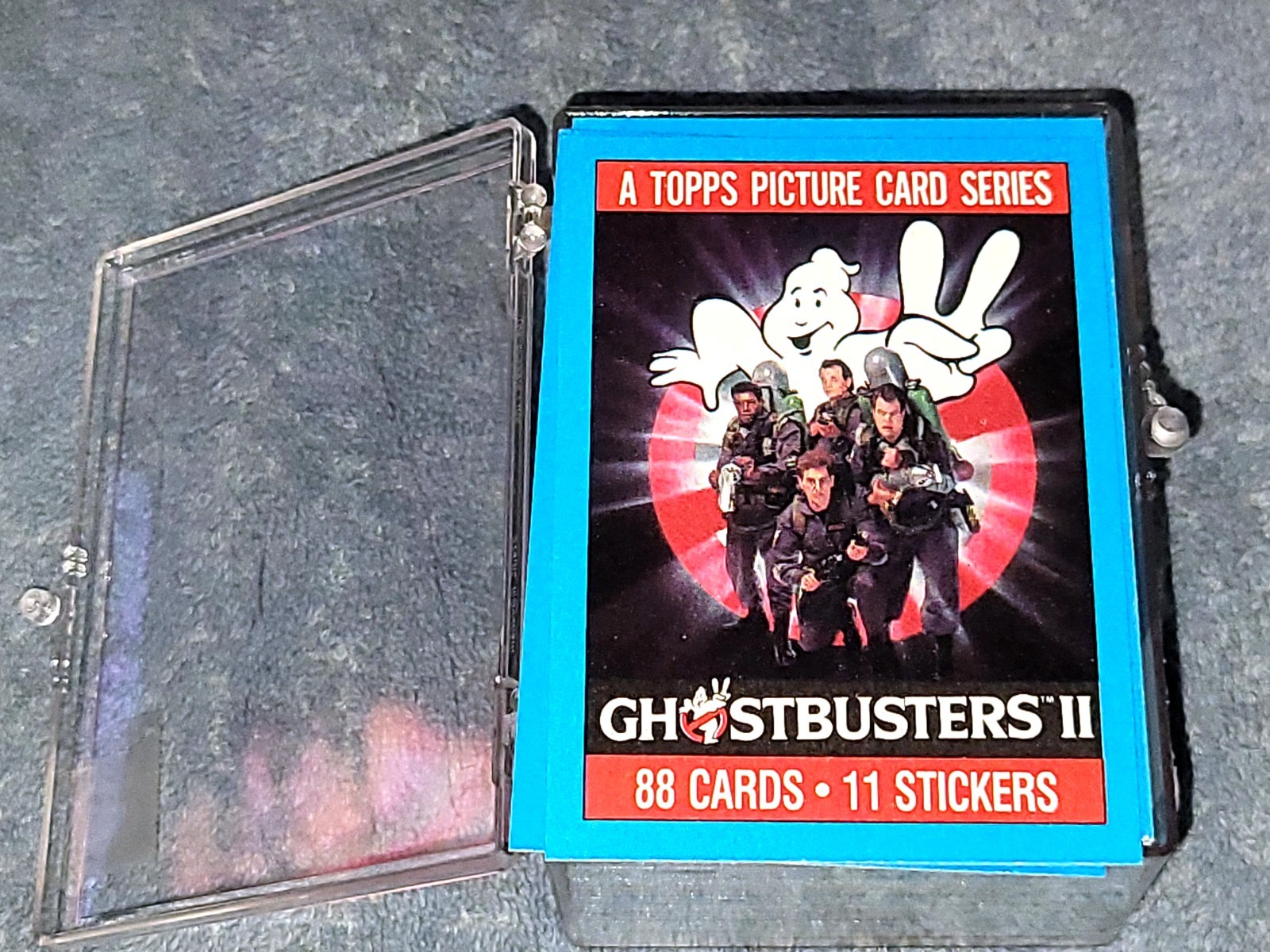 Ghostbusters II Topps Trading Cards 1989 set completo 88 carte/11 adesivi quasi nuovo!