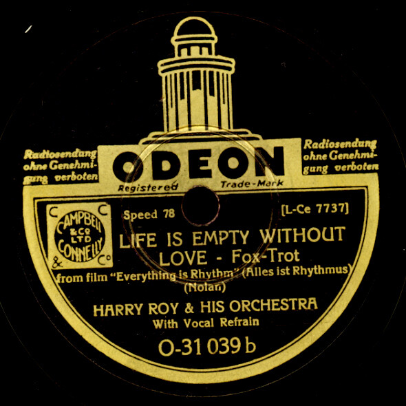 HARRY ROY & ORCH. Life is empty without love/ Dreams Schellackplatte 78rpm S2344