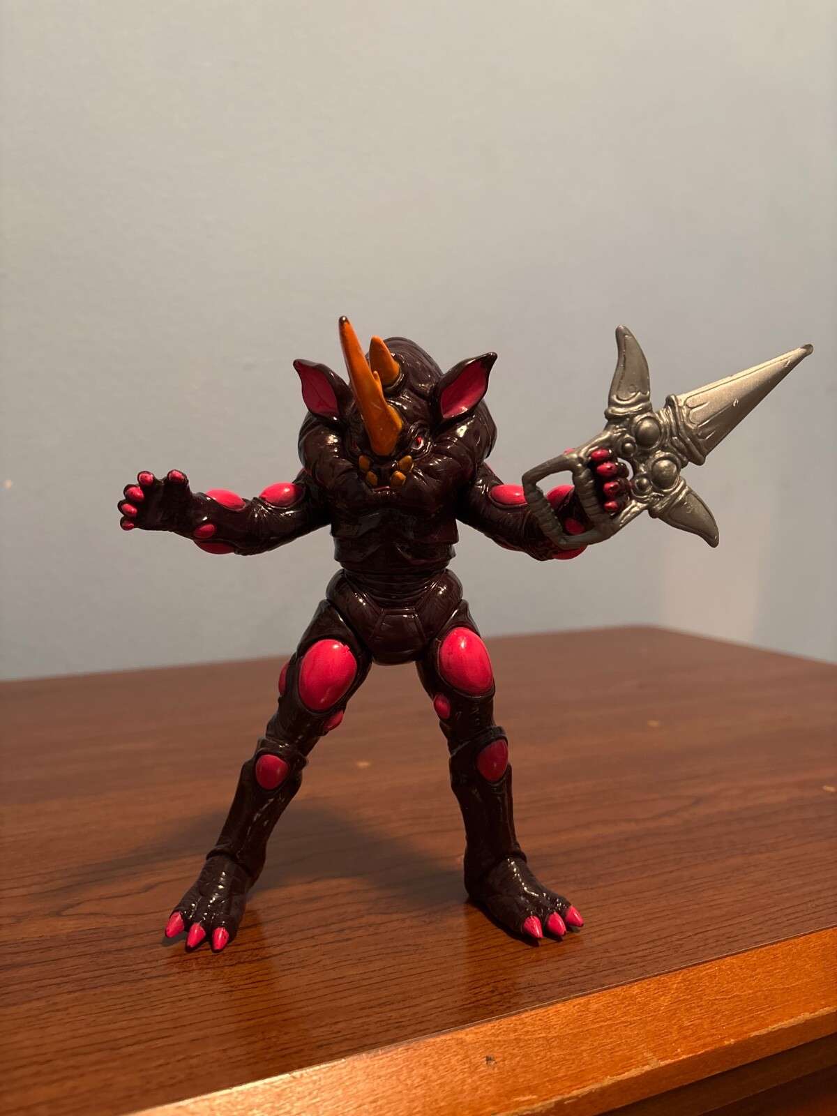 Mighty Morphin Power Rangers Rhino Blaster Evil Space Alien Figure 7" - Vintage