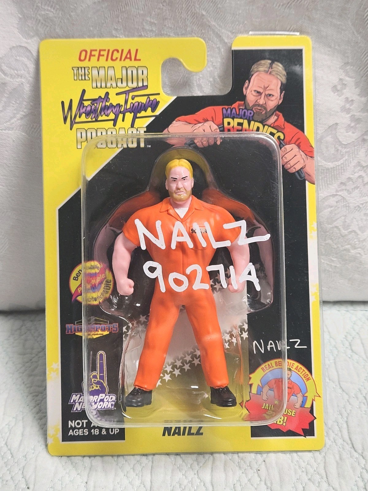 Nailz Autographed Major Bendies Figure Signed MWFP WWF 