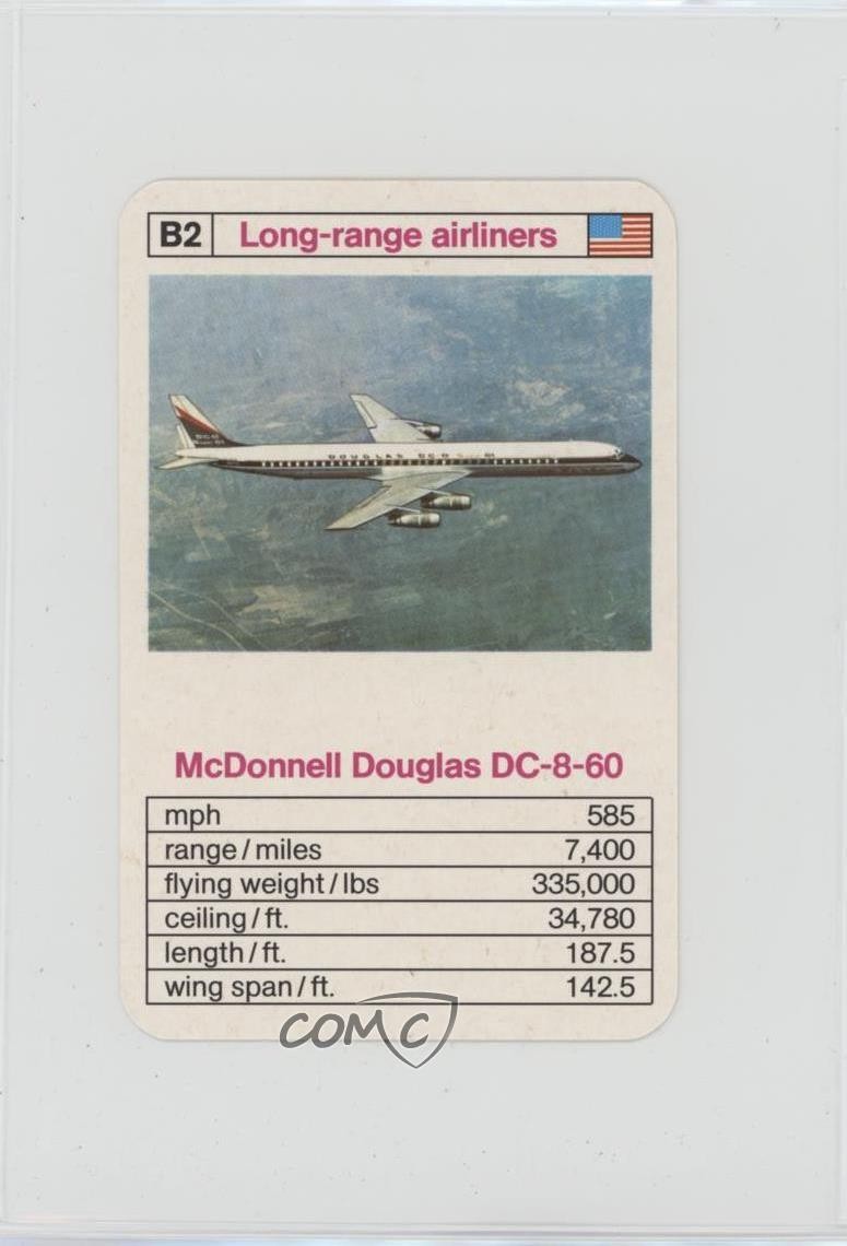 1981 ACE Super Trump Modern Jets McDonnell Douglas DC-8-60 #B2 0w6