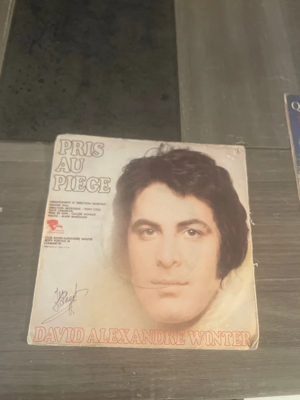 disque vinyle "Pris au piège" de David Alexandre Winter dédicace authentique