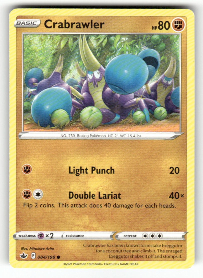 Crabrawler 084/198 Comune Regno Ghiacciante Pokemon Giocato Leggermente
