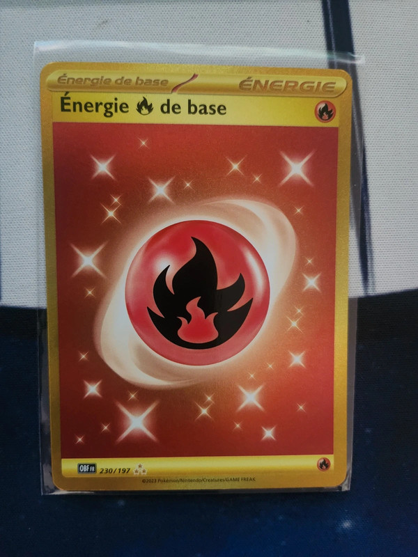 Carte pokemon énergie feu gold flammes obsidienne