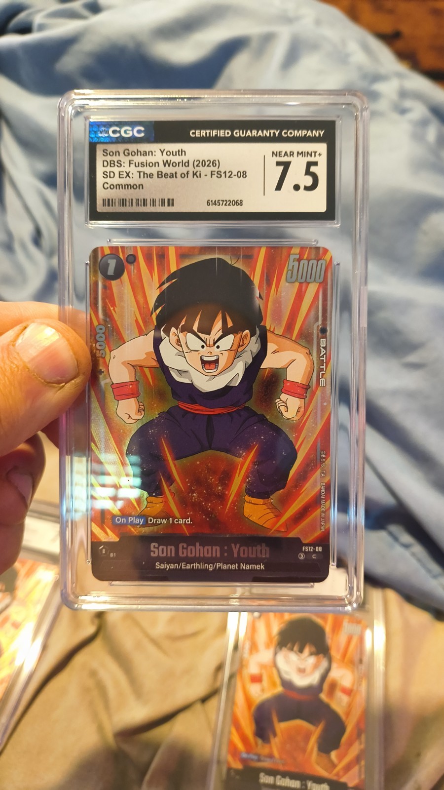 2026 DRAGON BALL SUPER FUSION WORLD SON GOHAN YOUTH FS12-08 CGC quasi nuovo 7,5