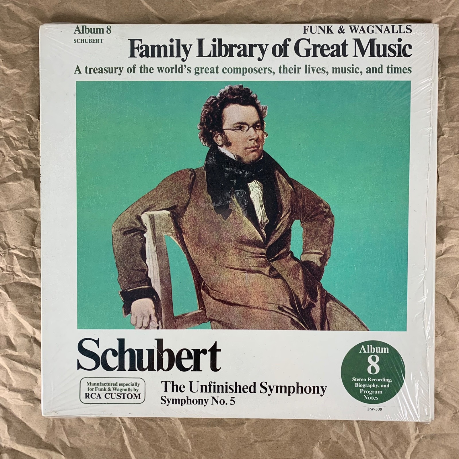 Schubert Album 8 Family Library of Great Music LP Record 1976 Funk & Wagnalls