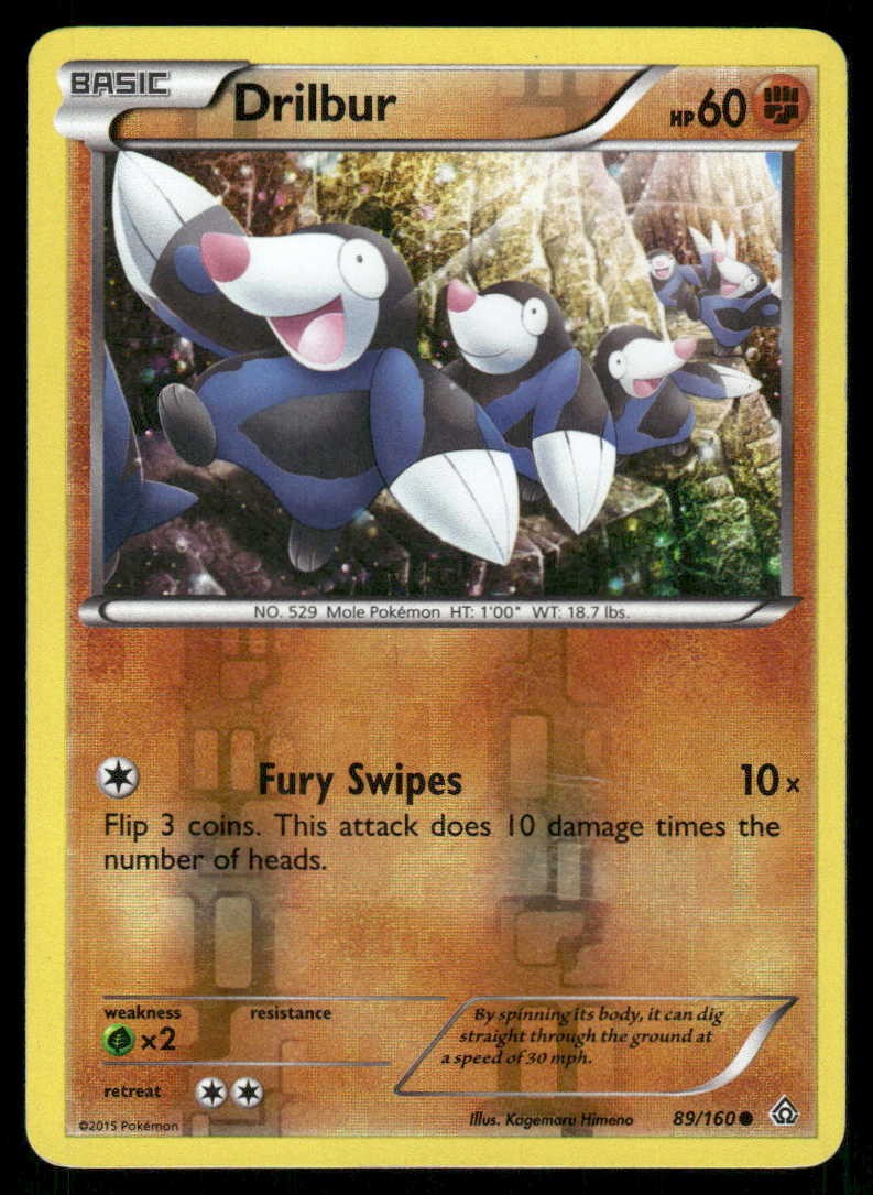 POKEMON DRILBUR PRIMAL CLASH 89/160 REVERSE HOLO C LP