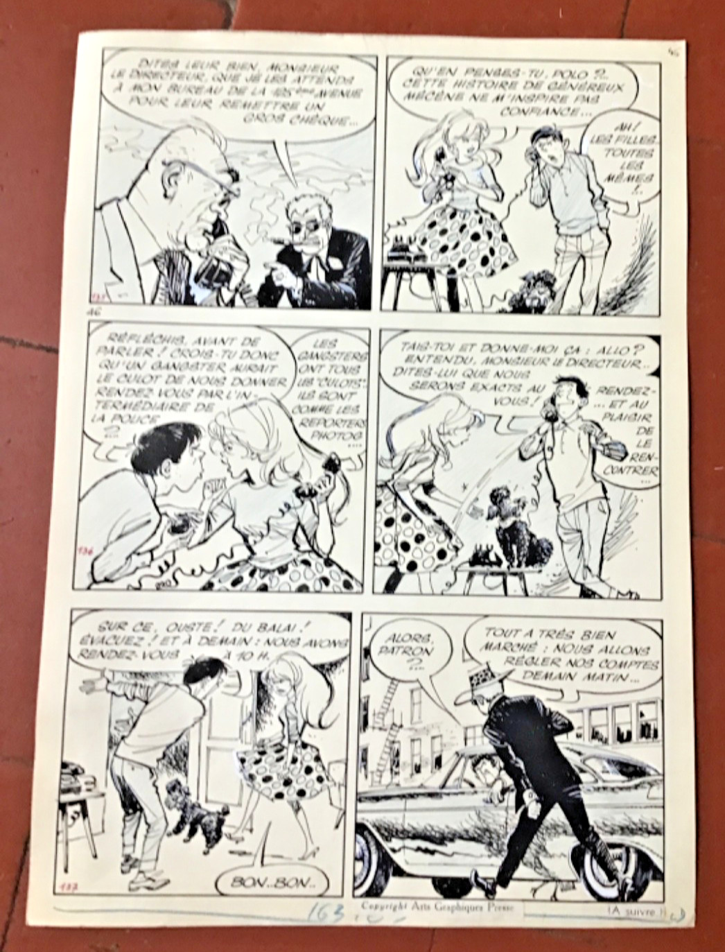 GLOESNER. Cri-Cri Reporter. Planche 46 publiée dans Nano et Nanette. 25 x 35,5