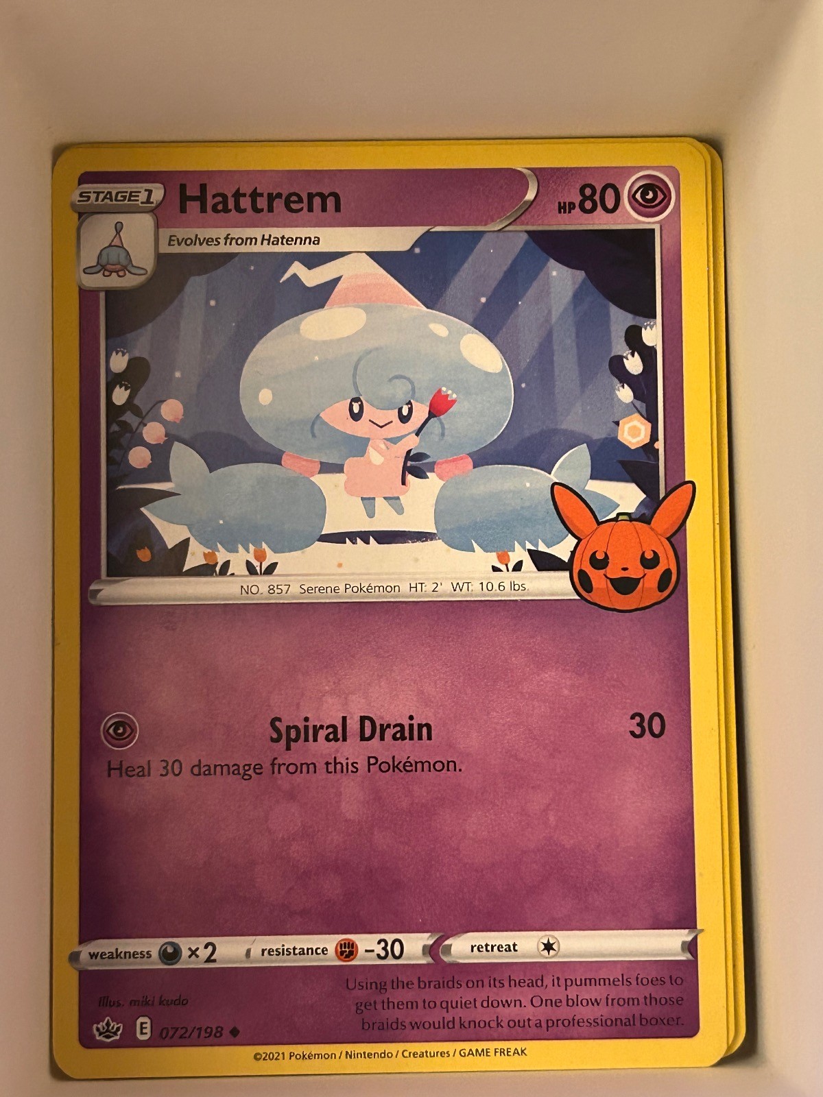 Hattrem 072/198 Promo Trick or Trade BOOster Pokemon Lightly Played