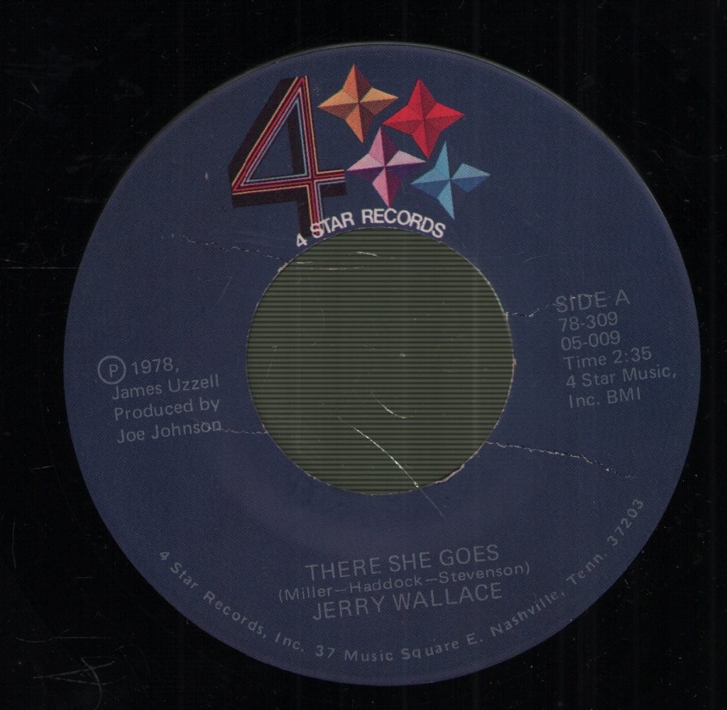 Jerry Wallace 7" Vinile 45 RPM There She Goes / Even the Bad Times Are Good USA