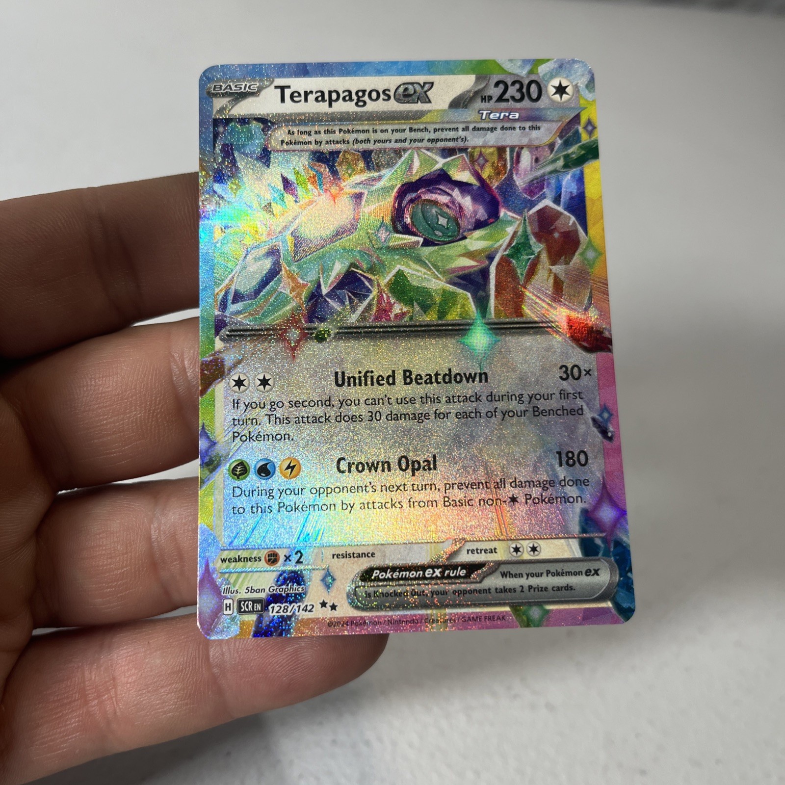 Pokémon TCG - Terapagos EX 128/142 Doppia Rara - Corona Stellare (SCR) Full Art NM