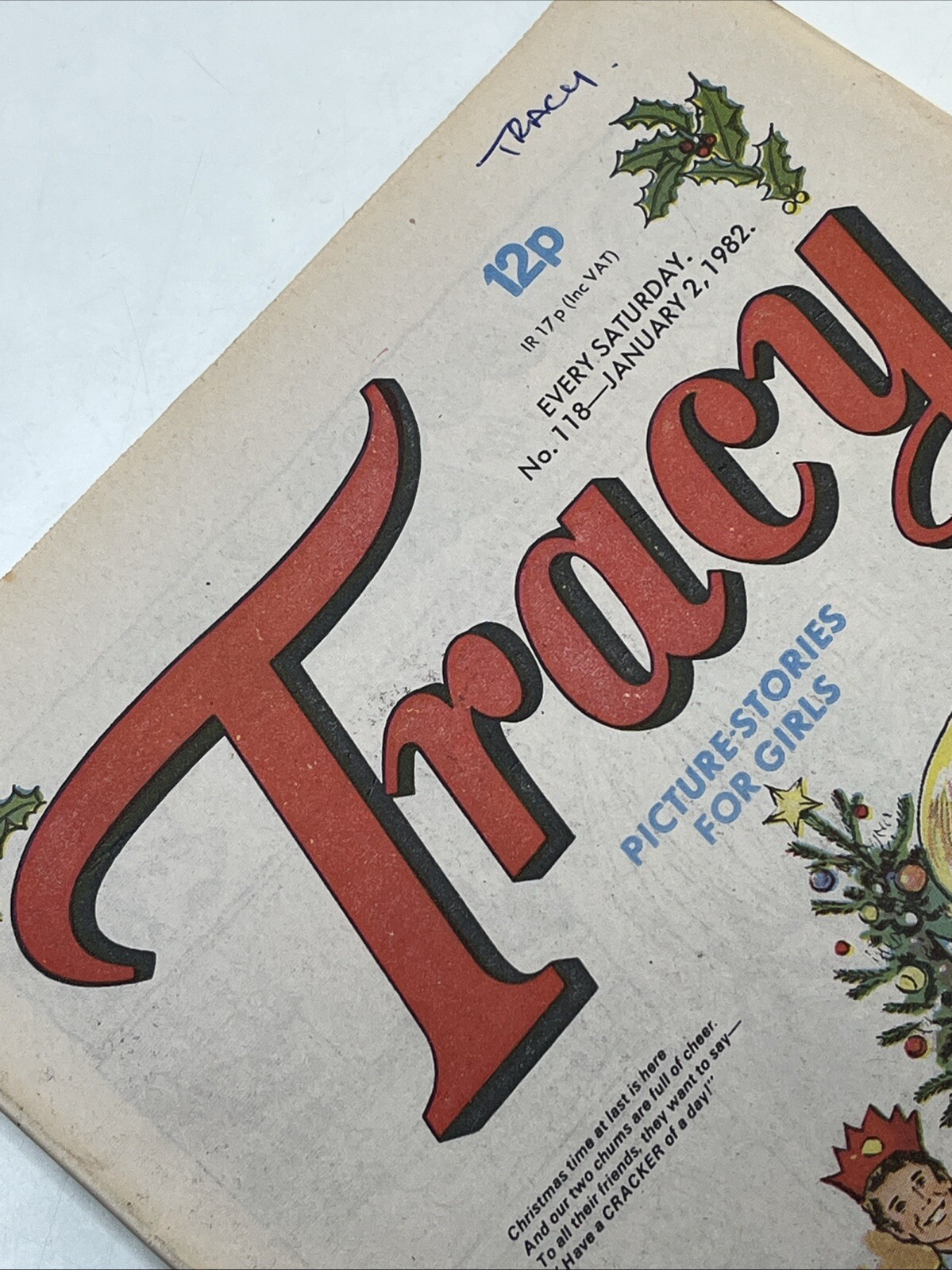 TRACY COMIC - Christmas Issue  No 118 - January 2 1982 - Vintage Girls Comic