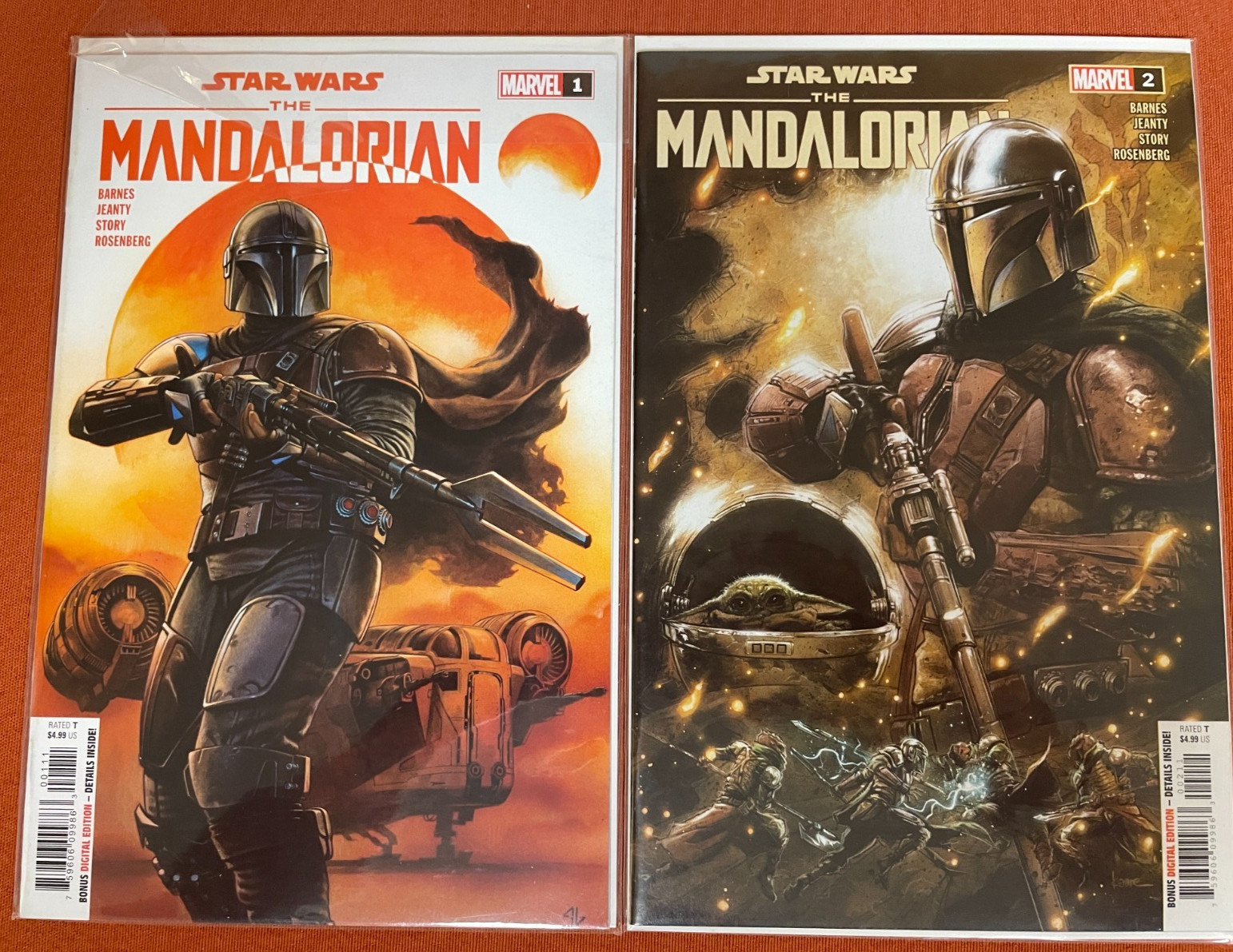 LOTTO 2 Copertine Star Wars The Mandalorian #1 e #2 Grogu 1° Apparizione EX