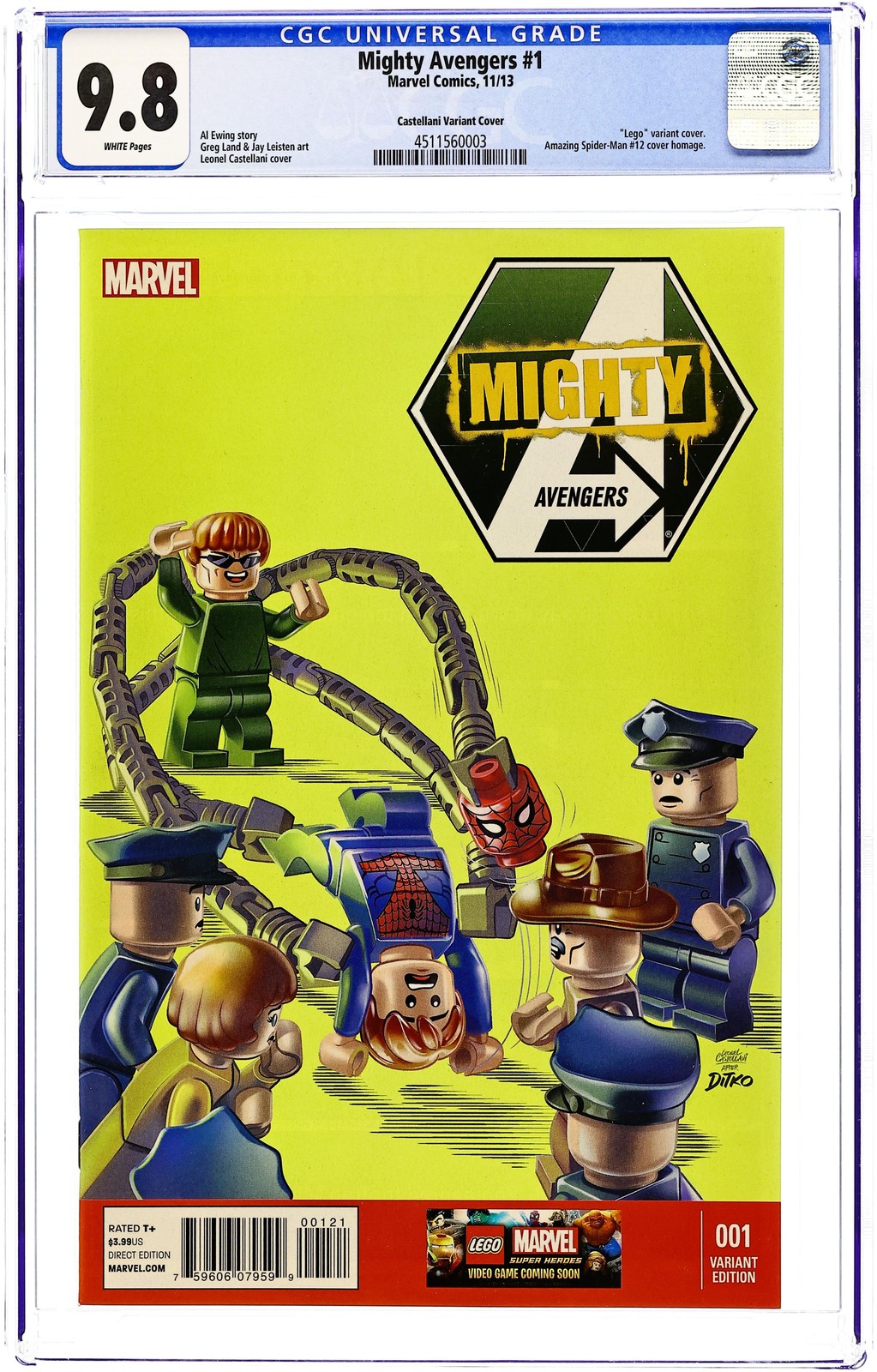 Mighty Avengers 1C Castellani 1:25 Variant CGC 9.8 2013 4511560003