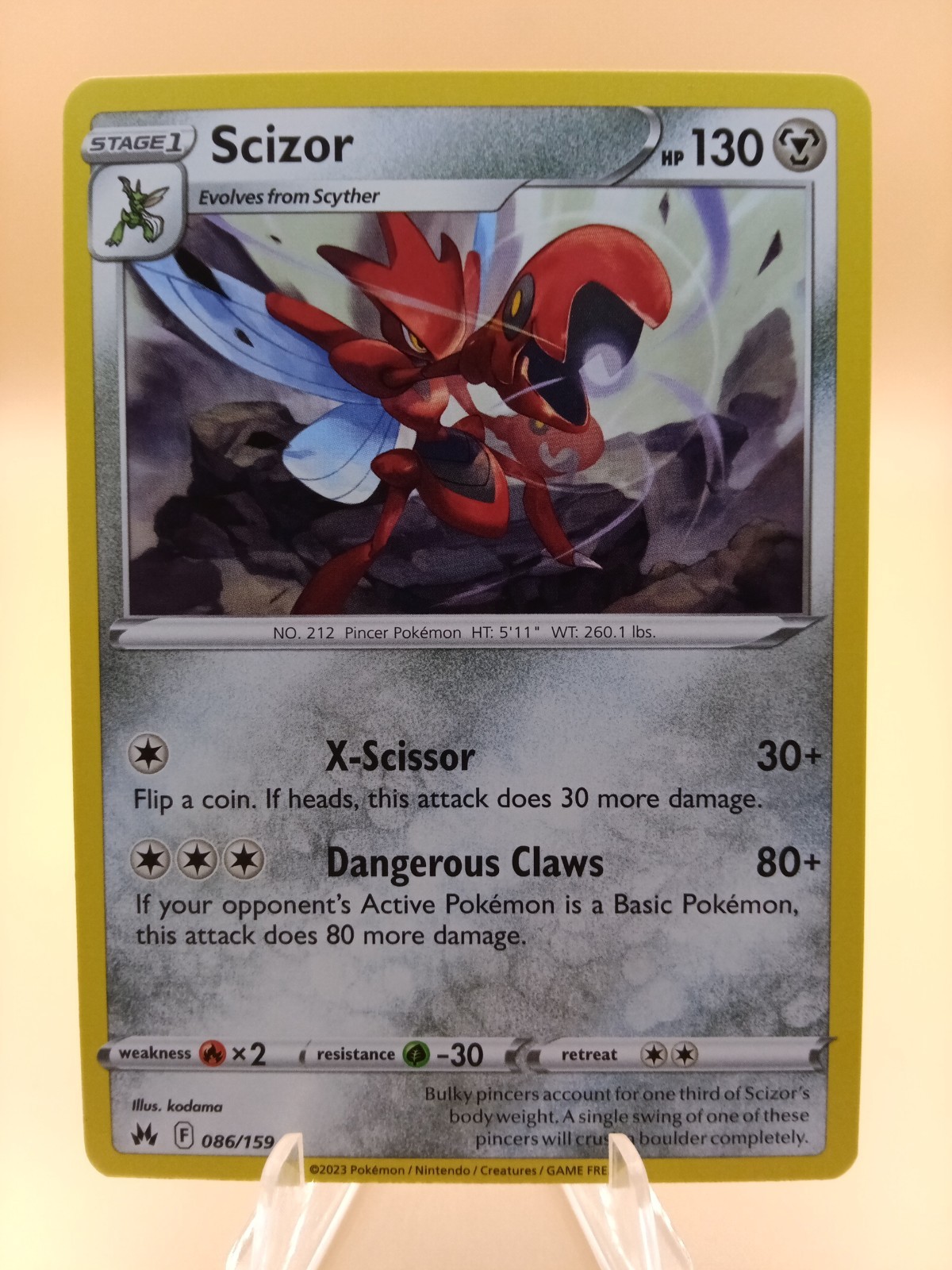 2023 Pokemon Crown Zenith Scizor #086