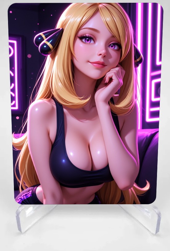 Stampa artistica anime Cynthia - Card/4x6/5x7 Waifu da collezione PK-CYN-419