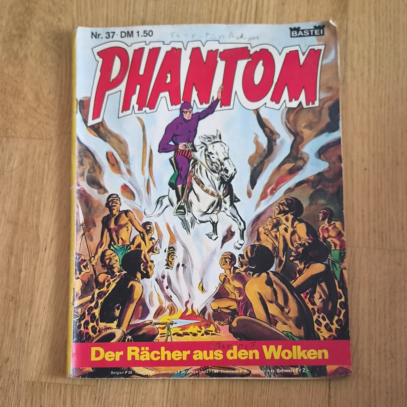 Fumetto Fantasma n.37 "Il Vendicatore dalle Nuvole" Bastione rilegatura colorata