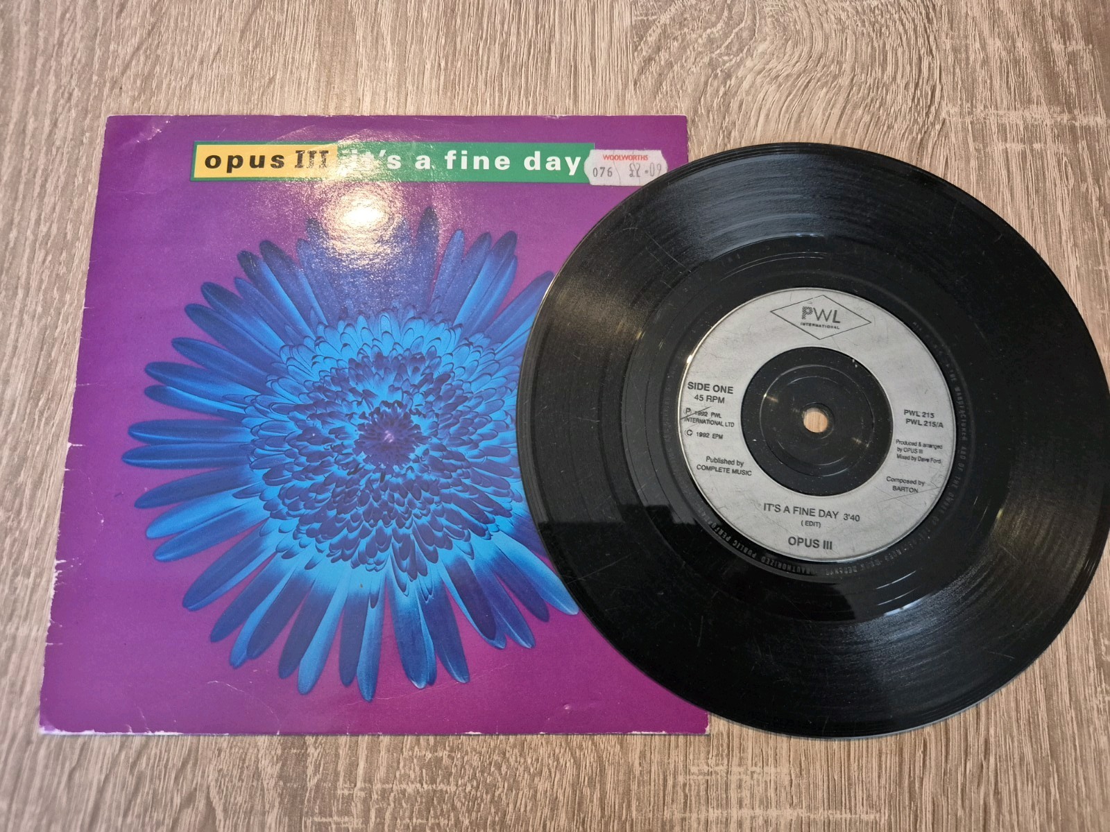 OPUS III " IT'S A FINE DAY " 7" VINYL SINGLE