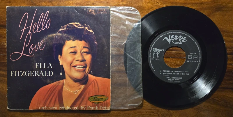 EP 7" 45 Ella Fitzgerald - Hello love (Verve 1960 Netherlands) 1st unique ps jazz VG