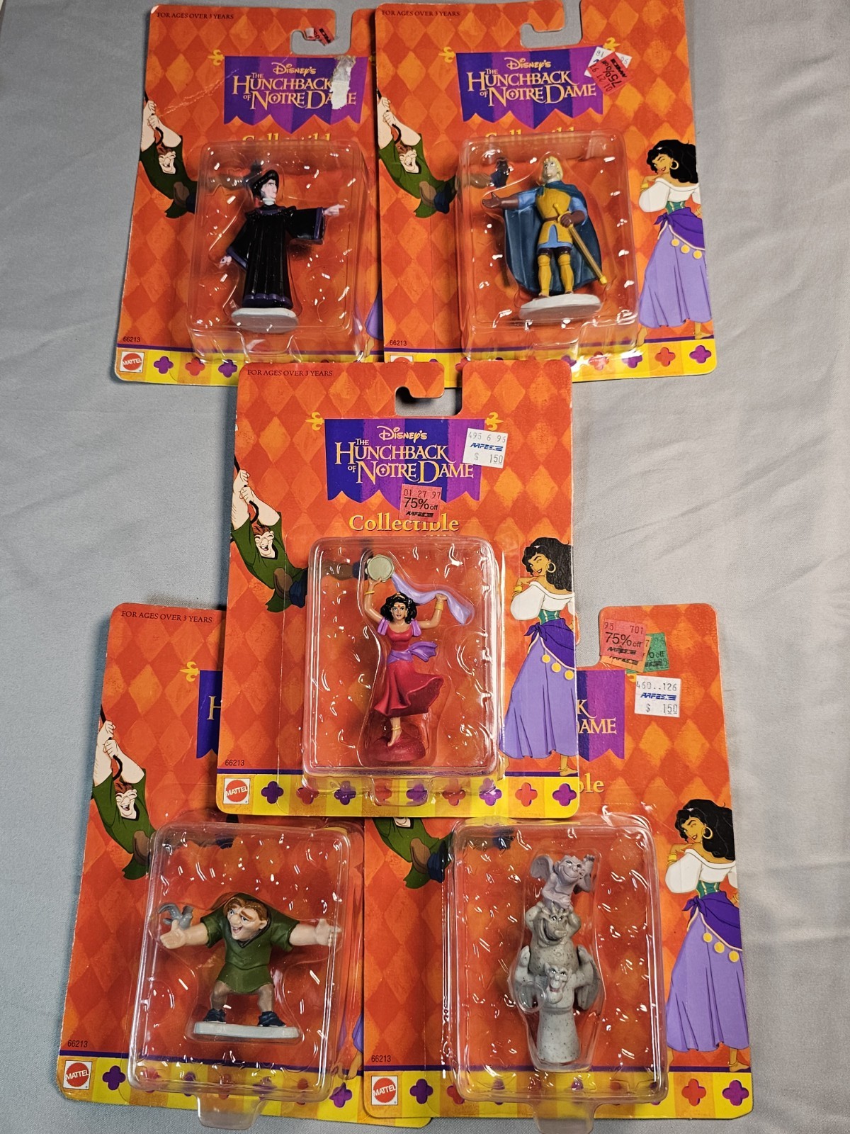 Disney Gobbo di Notre Dame Set di 5 Personaggi da Collezione Vintage Mattel
