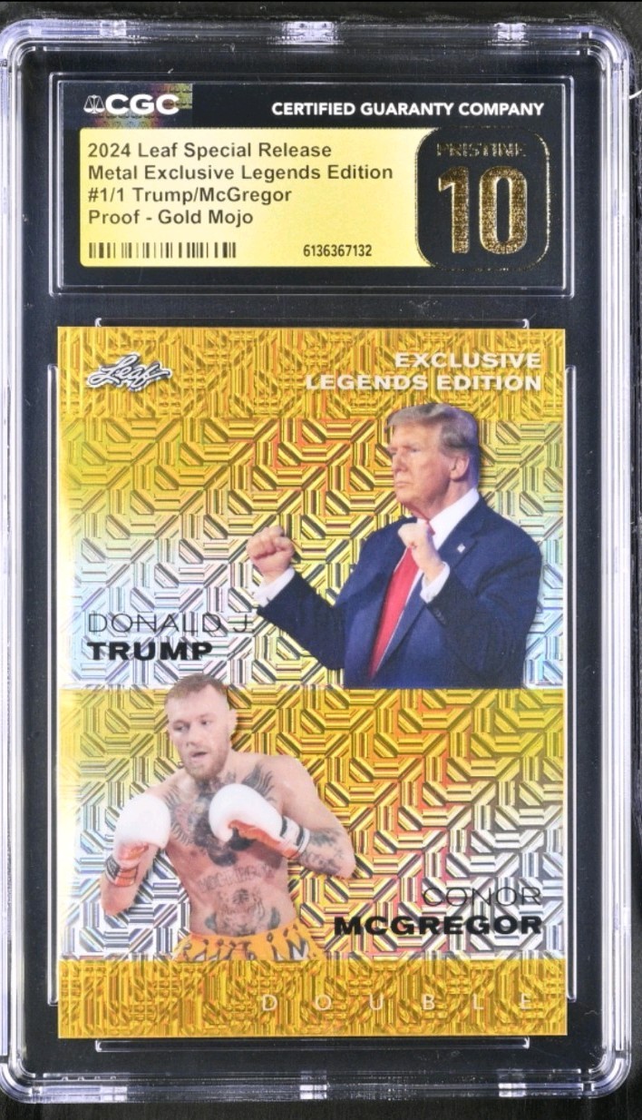2024 foglia metallo Donald Trump Conor McGregor oro Mojo Proof 1/1 CGC 10 immacolato